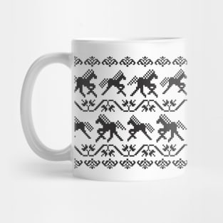 Ukrainian ornament - horses (black print) Mug